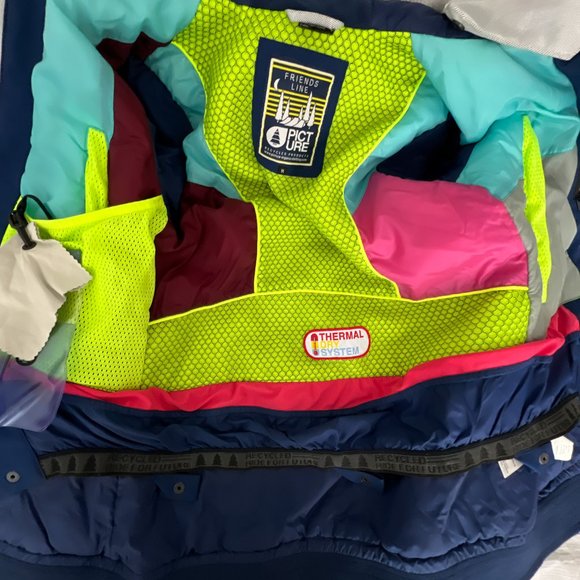 Picture Friends Line Grey/Blue Snowboard Ski Jacket Woman's M - Picture 7 of 8